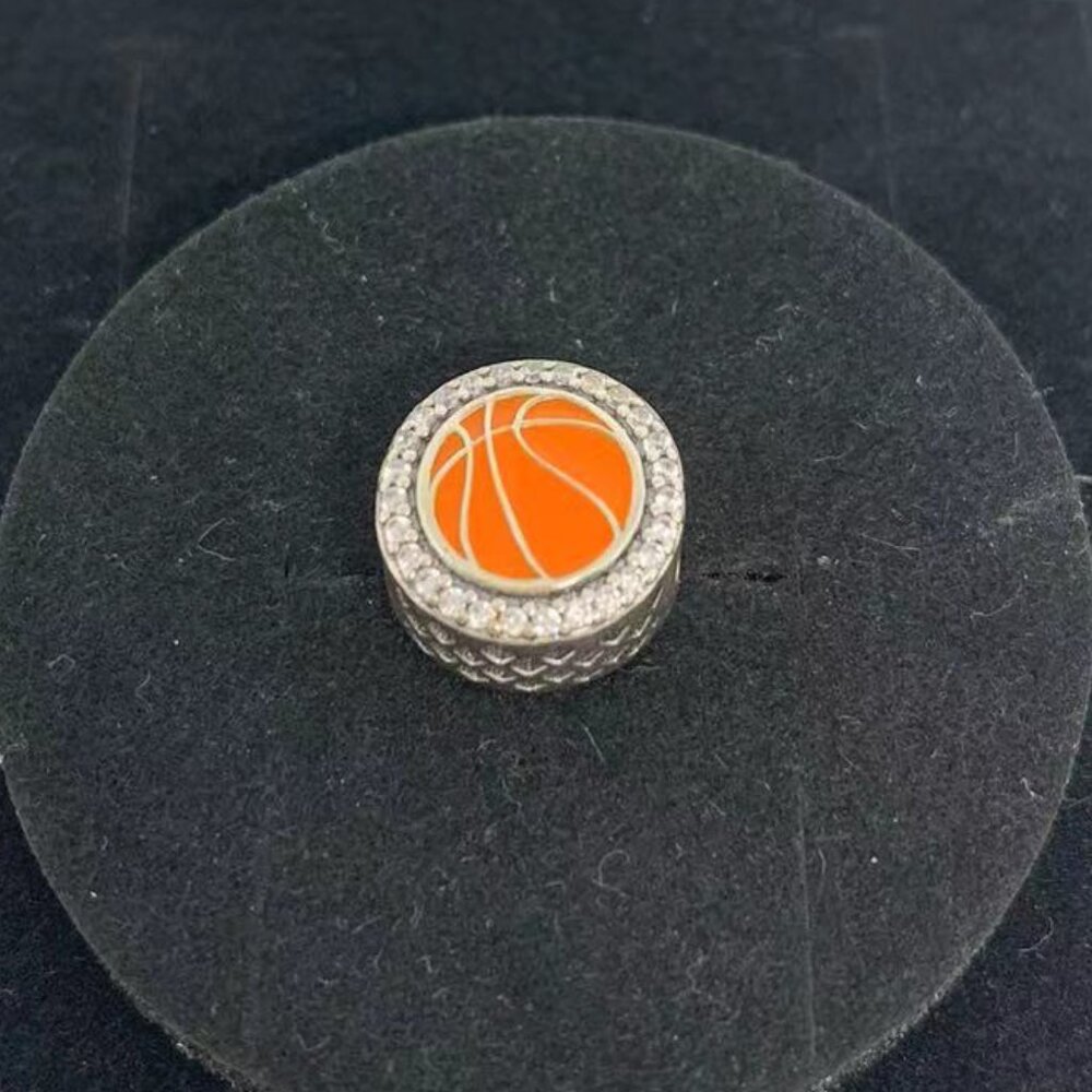 Engravable Basketball Charm Sterling silver